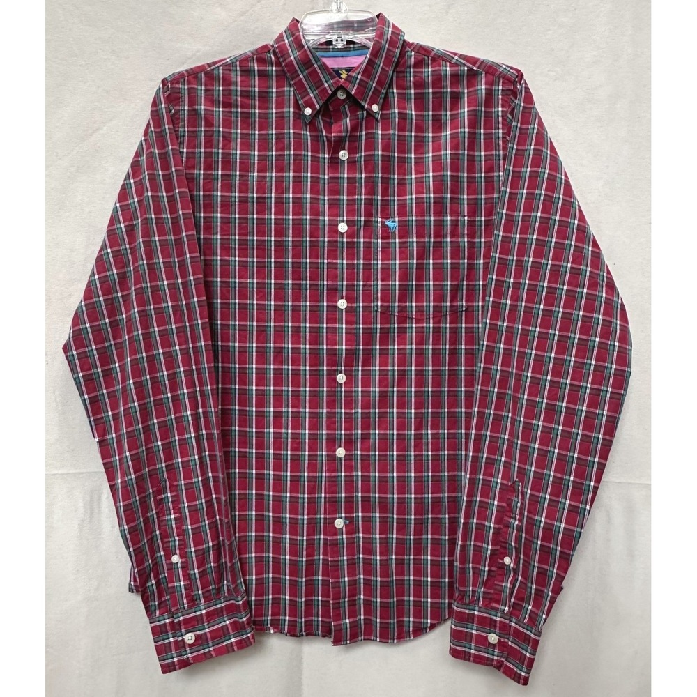 Abercrombie & Fitch Muscle‎ Plaid Button Down Shirt Mens XL Moose Rugged Cowboy